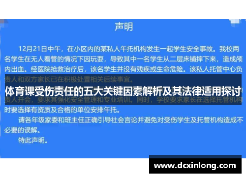 体育课受伤责任的五大关键因素解析及其法律适用探讨